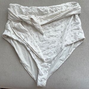 Dippin’ Daisy’s high waisted embroidered bathing suit bottoms